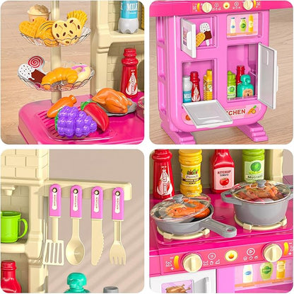 Pretend Play Kitchen Toy for Girls Age 3 4 5 6 7 8 - Toy Kitchen Accessories Food Toy for 3 4 5 6 Years Old Girls, Cutting Food Toy, Pretend Play for Toddlers 3-5, Girls Gifts Cooking Toys