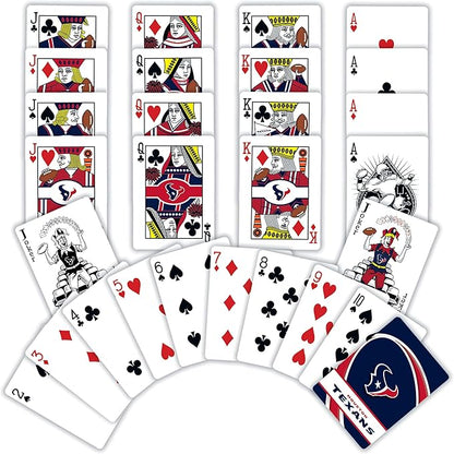 MasterPieces - NFL Playing Cards, Officially Licensed Houston Texans Football Deck, Family Games for Adults and Kids, Standard Index