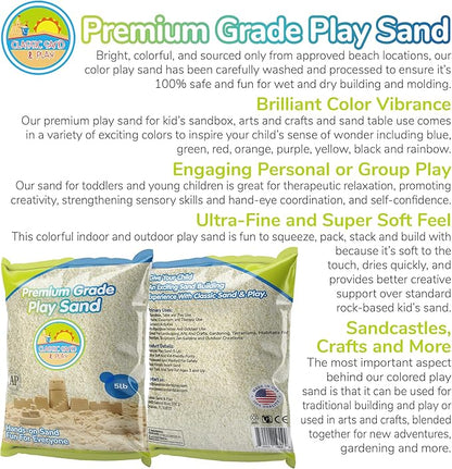 Classic Sand and Play Sand for Sandbox, Table, Therapy, and Outdoor Use, 5 lb. Bag, Natural, Non-Toxic, Wet Castle Building for Creativity and Stimulates Sensory Skills