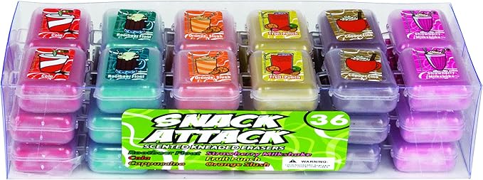 Raymond Geddes 68122 Snack Attack Scented Erasers For Kids, Assorted (Pack of 36)