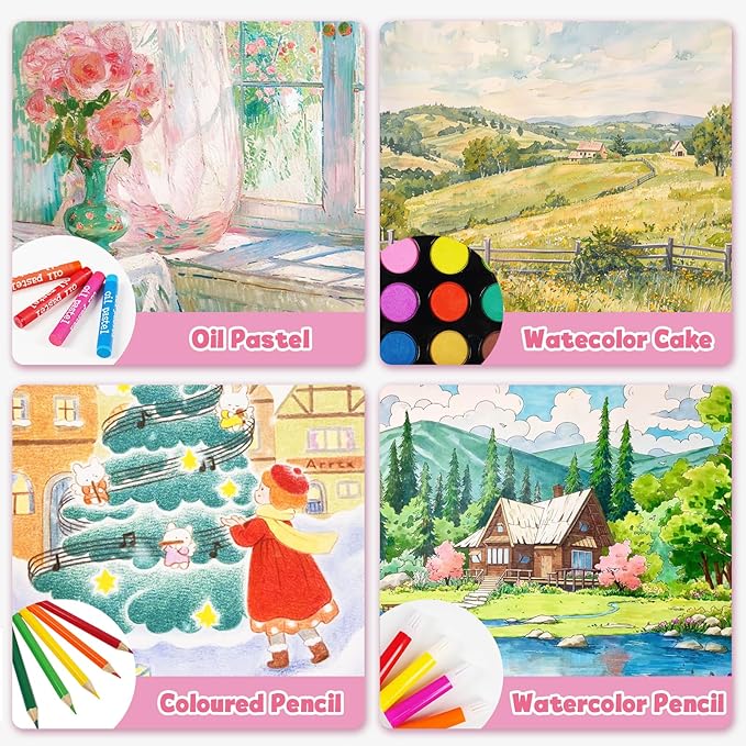 KIDDYCOLOR 80-Piece Kids Art Supplies Set, Portable Art Case with Gouache, Colored Pencils, Crayons, Markers for Boys & Girls Aged 3-12, Perfect Creative Gift for Children & Teens