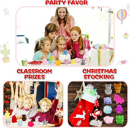 80pcs Mochi Squishy Toys, Mini Kawaii Squishy Fidget Toys Bundles Squishies Party Favors for Kids Gift for Easter Basket Stuffers Egg Fillers Birthday Classroom Prize Pinata Christmas Stocking