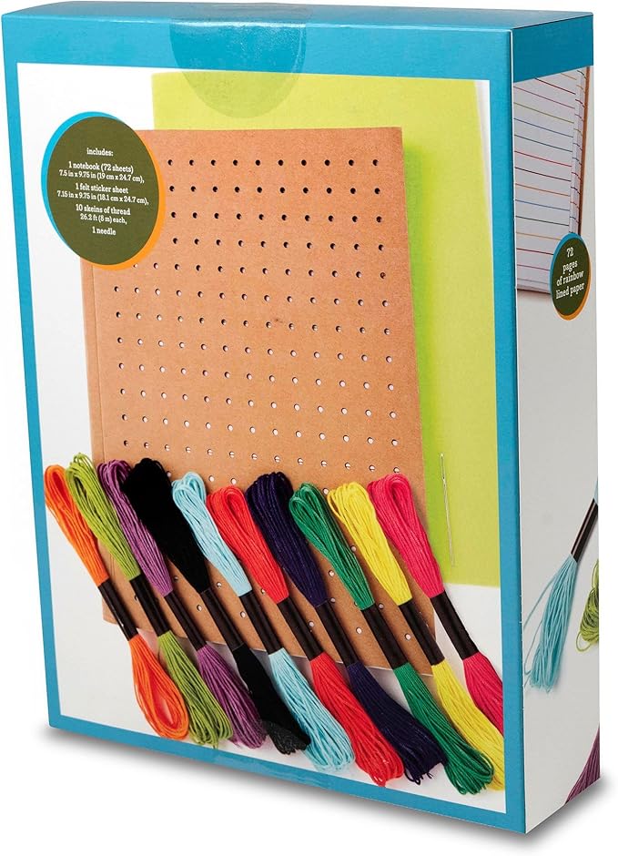 Kid Made Modern Embroidered Notebook Craft Kit - Kids Arts & Crafts | Kid Journal