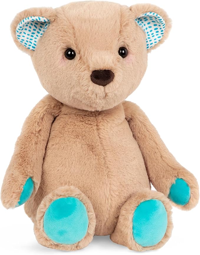 B. toys- B. softies-12" Plush Bear- Soft & Cuddly Plush Teddy Bear – Huggable Stuffed Animal Bear Toy – Washable – Newborns, Toddlers, Kids- Happy Hues-Cara-Mellow Bear- 0 Months +