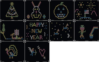 Holiday Refill templates for Basic Fun Lite Brite Ultimate Classic (10 Sheets, 7x8)