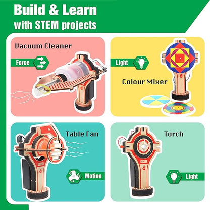 Butterfly EduFields 7in1 Electric Motor Robotic Science Kits for Kids Ages 6 8 10, DIY STEM Toys for Kids, Science Experiment Kits for Boys & Girls | Ultimate Electricity Kit