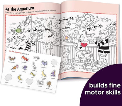 Highlights Hidden Pictures Fun Books for Kids Ages 3-6, 4-Pack, 64 Pages of Seek and Find Activities, Double as Coloring Books, 480+ Stickers, Volume 1