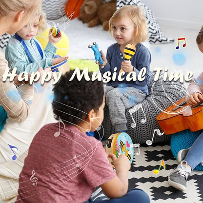 Toddler Musical Instruments for Kids,Baby Musical Toys Preschool Educational Wooden Percussion Instruments Toddler Toys with Bag for Boys and Girls