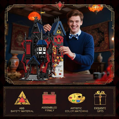 Medieval Castle Building Set for Adults, 3540 PCS Large MOC Modular Gothic Vampires Haunted Houses Model Kit Compatible with Lego, Horror Architecture Block Gift for Christmas Birthday