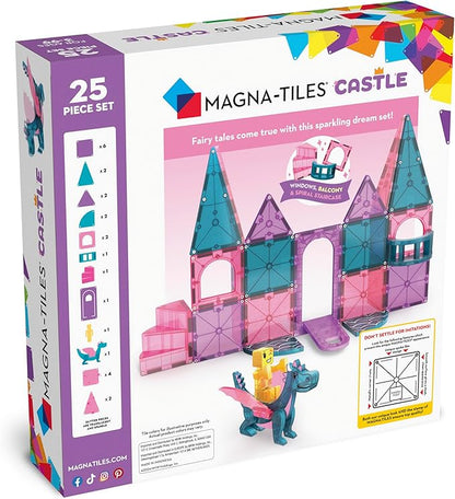 MAGNA-TILES Castle 25-Piece Magnetic Construction Set, The Original Magnetic Building Brand