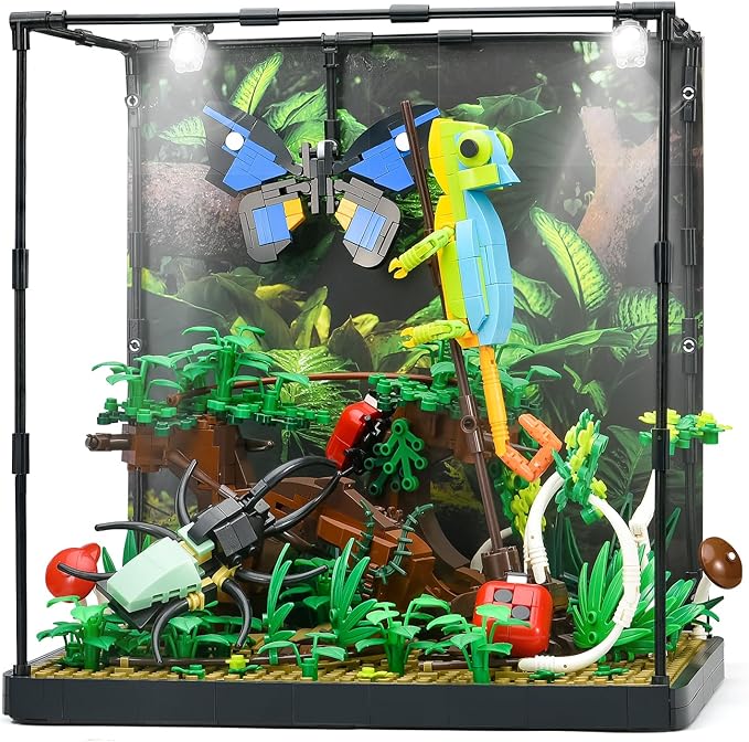 Flower Insects Collection Building Set for Kids, Animals Insect Creative Model Building Toys,with Chameleon,Ladybug,Butterfly,Birthday Gift for Adults and Boys 8 10 14+(1358PCS)