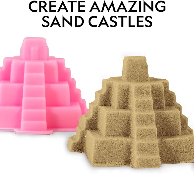National Geographic 6 Lb. Moon Sand Combo Pack - 2 Lbs. Each of Blue, Purple and Natural Play Sand with Castle Molds - A Fun No Mess Sensory Activity, Kids Fake Sand Play Set (Amazon Exclusive)
