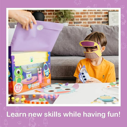 Craftikit® 20 Award-Winning Space Arts and Crafts for Kids - 20 Simple All-Inclusive Fun Toddler Craft Kit for Kids, Organized Crafts for Toddlers Ages 3-10, Galaxy-Themed Kids Craft Activities