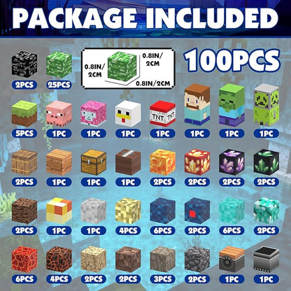 AIDYVOI Magnetic Blocks -100PCS Magnetic Building Blocks Toys for Kids, 0.8 inch Stacking Magnet Cubes STEM Sensory Construction Block Game for Boys Girls Age 3+ Birthday Party Supplies