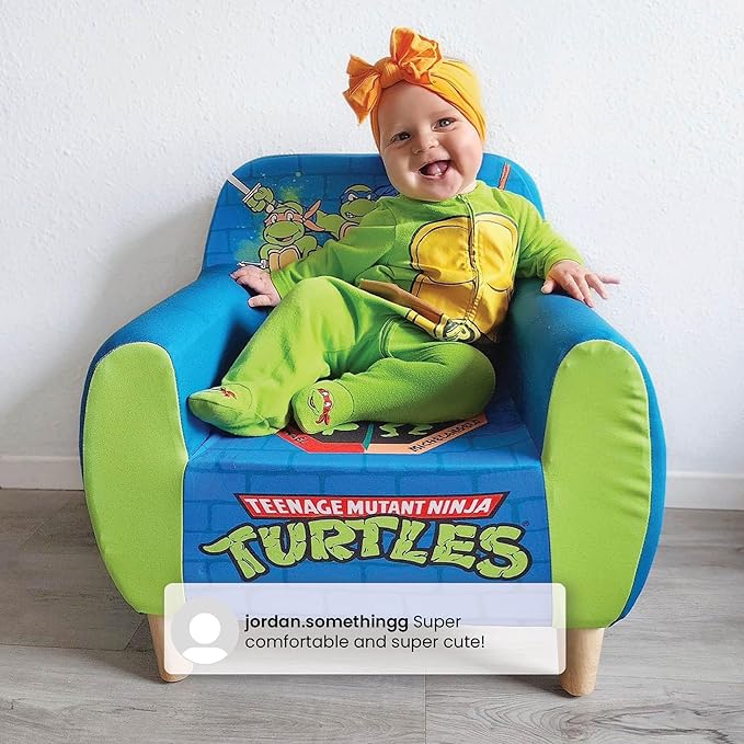 Delta Children Teenage Mutant Ninja Turtles Foam Chair for Kids, Green