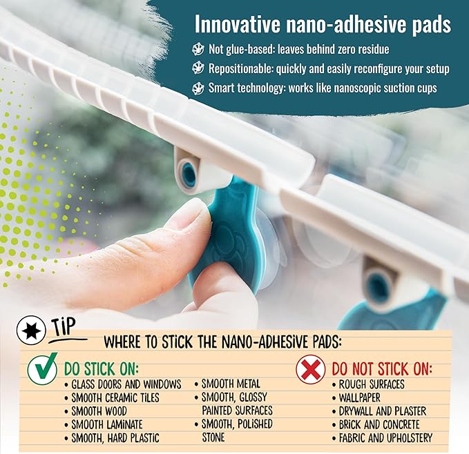 Gecko Run Marble Run Starter Set by Thames & Kosmos, Toy of The Year Finalist - 63 Piece Vertical Marble Run, Flexible Tracks | Fast, No-Mess Setup, Residue-Free Nano-Adhesive Pads, Creative Play