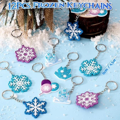 48Pcs Frozen Party Favors Elsa Birthday Supplies Girls, Drawstring Bags Silicone Bracelets Keychain Tattoo Sticker Frozen Goodie Bag Stuffer Filler Elsa Frozen Birthday Party Favors Supplies