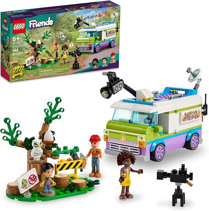 LEGO Friends Newsroom Van 41749 Building Toy Set, Creative Fun for Ages 6+, Includes Accessories So Kids Can Pretend to Film and Report The News, A Fun Birthday Gift for Kids Who Love Role Play