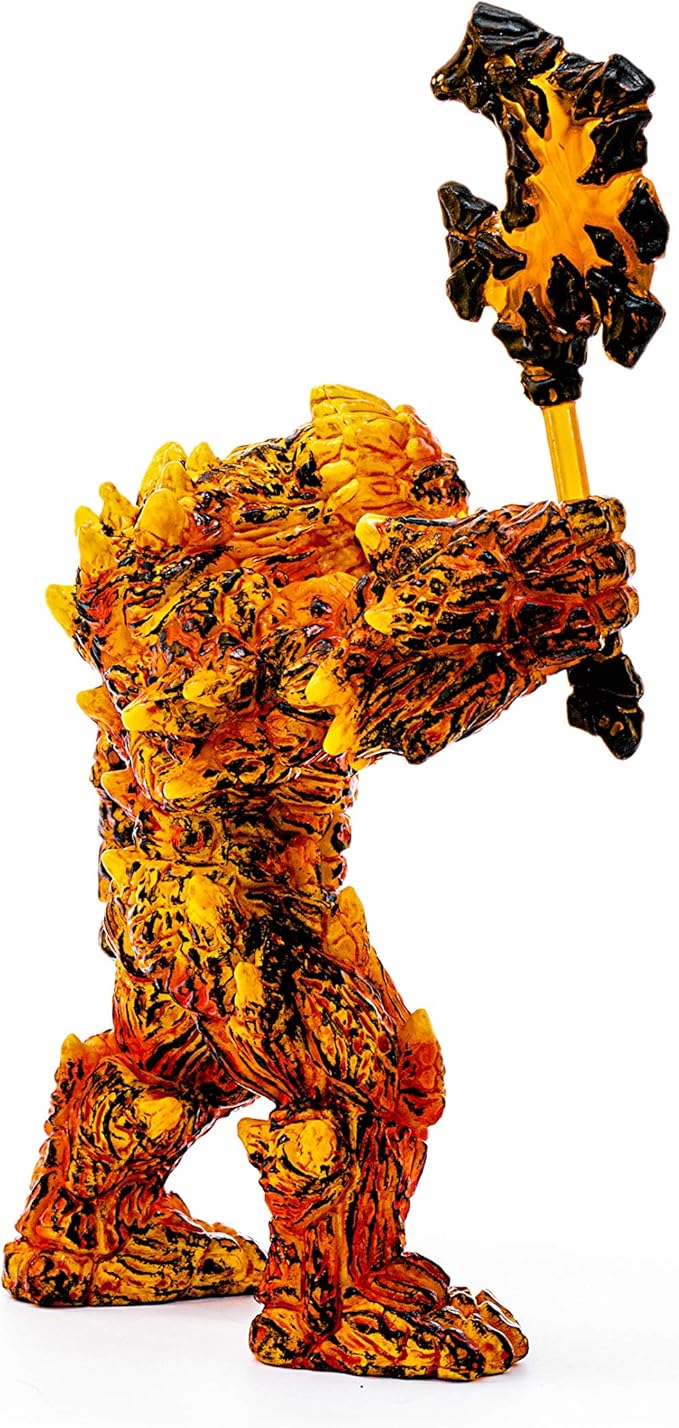 Schleich Eldrador Creatures Mythical Lava Monster - Lava Monster with Magic Axe, Posable Lava Golem Fantasy Action Figure, Highly Durable,for Boys and Girls Ages 7+
