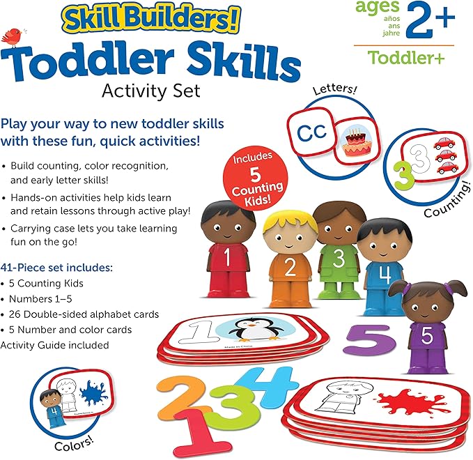 Learning Resources Skill Builders! Toddler Skills - Toddler Learning Materials, Homeschool Preschool Supplies, Teaching Cards for Toddlers, Ages 2+,41 Piece Set