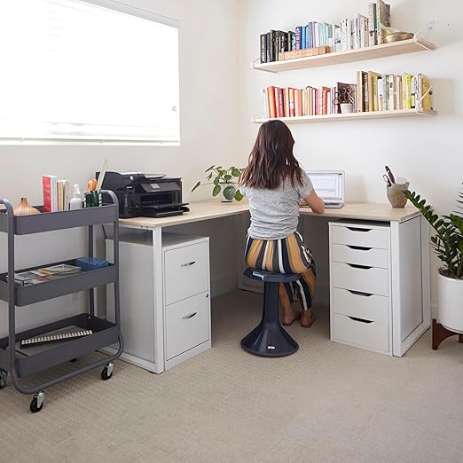 ECR4Kids ACE Active Core Engagement Wobble Stool, 18-Inch Seat Height, Flexible Seating, Navy