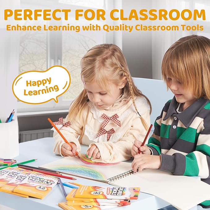 JOYIN 432 Count Colored Pencils Bulk, Pre-sharpened Colored Pencils for Kids 4+, Bulk Coloring Pencils School Supplies for Teachers, Classroom Prizes (12 Assorted Colors, Individual Pack of 36)