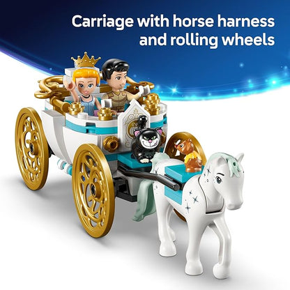 LEGO Disney Princess Cinderella's Castle & Horse Carriage Playset - Princess Castle Building Toy for Kids, Girls and Boys, Ages 6+ - with 2 Minidolls - Gift Idea for Birthdays - 43275