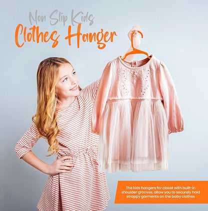 Utopia Home 40 Pack Kids Hangers - 11.5 Inch Plastic Baby Hangers for Closet - Childrens Hanger for Clothes & Infant Hanger for Closet - Ideal for Everyday Standard Use (Orange)