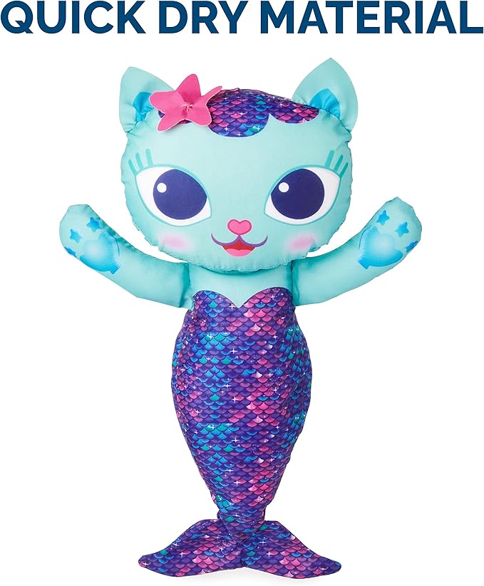 SwimWays Gabby’s Dollhouse Mercat Swim Huggable, Gabby’s Dollhouse Toys, Bath Toys & Beach Toys, Floating Water Stuffed Animal for Kids Aged 1 & Up