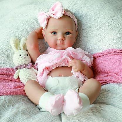 Reborn Baby Dolls - 20 Inch Realistic Baby Doll Real Life Baby Dolls Lifelike Newborn Baby Doll Girl with Soft Full Vinyl Body and Accessories can Swimming Baby Dolls for 3+ Years Old Kids Gifts