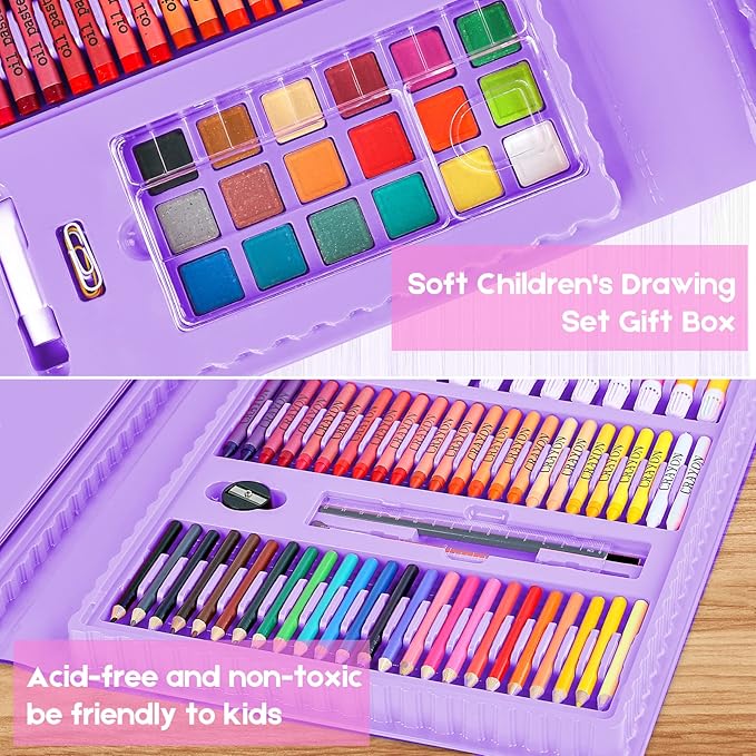 iBayam Art Kit, 251-Pack Art Supplies Drawing Kits, Arts and Crafts Gifts Box for Kids Teen Girls Boys, Art Set Case with Trifold Easel, Scratch Paper, Sketch Pad, Coloring Book, Crayons, Pencils
