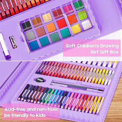 iBayam Art Kit, 251-Pack Art Supplies Drawing Kits, Arts and Crafts Gifts Box for Kids Teen Girls Boys, Art Set Case with Trifold Easel, Scratch Paper, Sketch Pad, Coloring Book, Crayons, Pencils