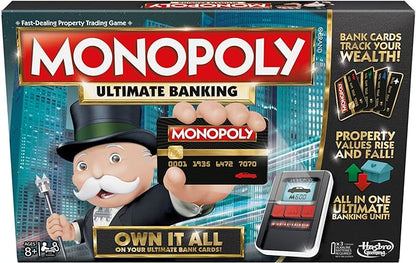 Hasbro Gaming Monopoly Ultimate Banking Edition Board Game for Families and Kids Ages 8 and Up, Electronic Banking Unit (Amazon Exclusive)