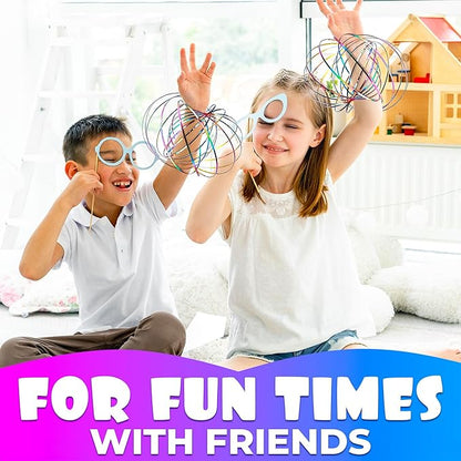 Flow Ring Spinner Ring Arm Toy - Sensory Rings Fidget Bracelet Geometric Sensory Spring Toy Magic Flow Bracelet Fidget Flow Bracelet Flow Rings Fidget Toy - Arm Fidget Spinner Kinetic Toys Magic Rings