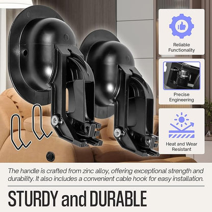 Recliner Handle Replacement, Couch Recliner Pull Handle, Recliner Replacement Parts, and Reclining Chair Lever, Made of Heavy-Duty Metal, Fit for Lazy Boy and Most Major Reclining Sofa (Pack 2)