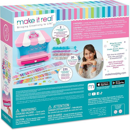 Make It Real:Shrink Magic Candy Shop Bracelet Kit - Create 20 Bracelets, Use A Hair Dryer to Shrink & Style, DIY Jewelry Kit, Girls & Kids Ages 8+