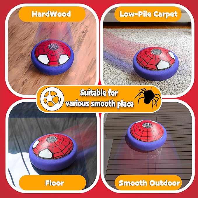 Hover Soccer Ball Indoor Toys,Boy Toys Gifts for Ages 4 5 6 7 8 10 12 Years Old,Air Floating Soccer Toy with LED Lights Foam Bumper,Kids Soccer Toys Birthday Gifts for Boys Girls (1 Pack)