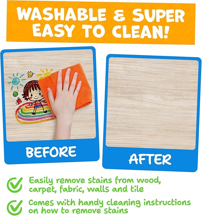 Jumbo Jumbo Crayons For Kids, Ages 1-8 - 16pc, Large, Non-Toxic Washable With Printed & PDF Color Sheets