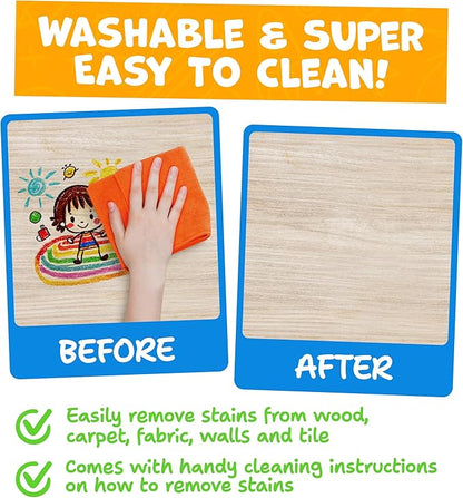 Jumbo Jumbo Crayons For Kids, Ages 1-8 - 16pc, Large, Non-Toxic Washable With Printed & PDF Color Sheets