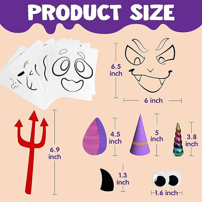 Klever Kits Halloween Arts and Craft Pumpkin Painting Kit, Party Favors for Kids, Halloween Pumpkin Decorating Kit for Party Supplies, Halloween Party Decor DIY Coloring Activities School Party Games