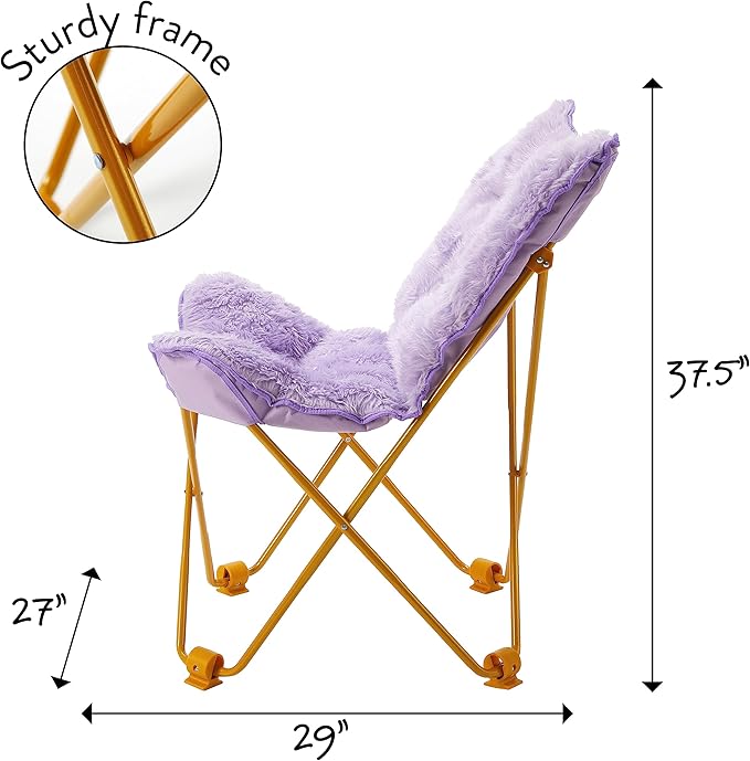 Urban Lifestyle Mongolian Butterfly Chair, Lavender