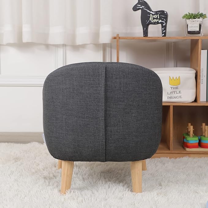 Single PVC Kids Sofa Chair, Toddler Sofa Couch with Wooden Legs, Ideal Children Armchair for Children Gift (Gray)