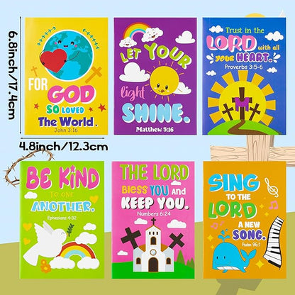 Dvbonike 48Pcs Bible Coloring Books - Religious Theme DIY Color-in Pages with Inspirational Words Drawing Holiday Christian Activity Supplies for Sunday School Classroom Rewards Artwork Gift for Kids