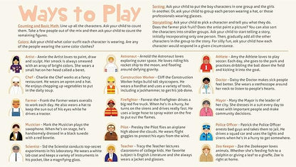 Little Professionals Wooden Character Set - Cute Wood Block People Toys for Kids & Toddlers - Open Ended STEM Pretend Play & Educational Games for Children, Boys & Girls (15-Pieces)