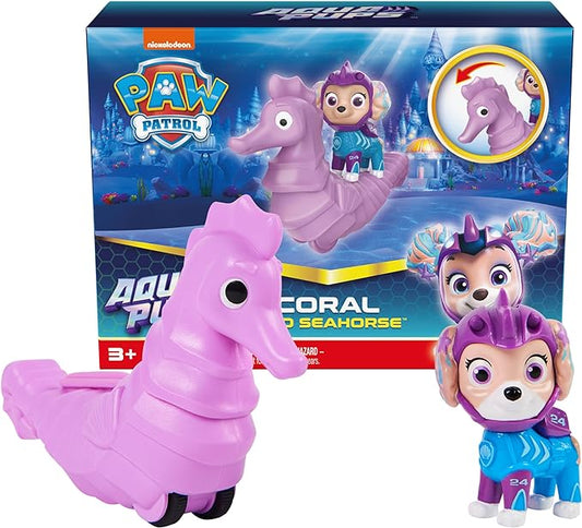 Paw Patrol, Aqua Pups Coral and Seahorse Action Figures Set, Kids Toys for Ages 3 and up