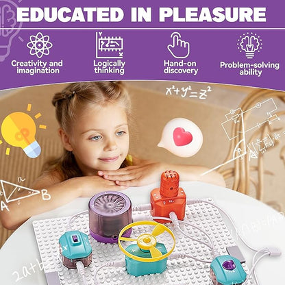 Circuit Board for Kids, SMILESSKIDDO 45 PCS DIY Electronics Exploration Kit with 100+ Projects, Physics Science Experiments Kit, School Family STEM Kits Educational Toy Gift for Kids 6+