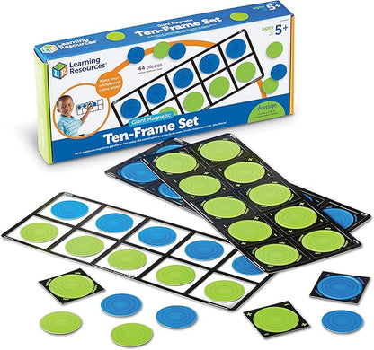Learning Resources Giant Magnetic Ten Frame Set, Set of 4, Ages 5+, Classroom Math Set, Magnetic Whiteboard Set, Classroom Demonstration