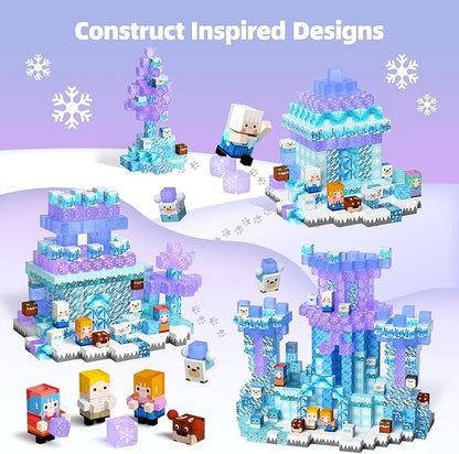 GobiDex 100PCS Magnetic Blocks Magnet Building Toys, Frozen Toys Princess Castle for Girls, Upgraded STEM Sensory Birthday Gift for Kids Age 3+ Years Old