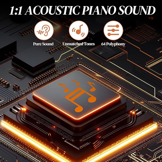 Ktaxon 88 Key Semi-Weighted Keyboard Piano, Digital Piano Keyboard with Professional Triple Pedal, Bluetooth MIDI Function, Advanced Chip and Full Equipment for Beginner (Natural)