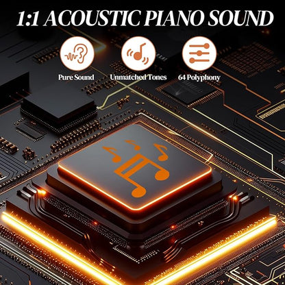 Ktaxon 88 Key Semi-Weighted Keyboard Piano, Digital Piano Keyboard with Professional Triple Pedal, Bluetooth MIDI Function, Advanced Chip and Full Equipment for Beginner (Natural)